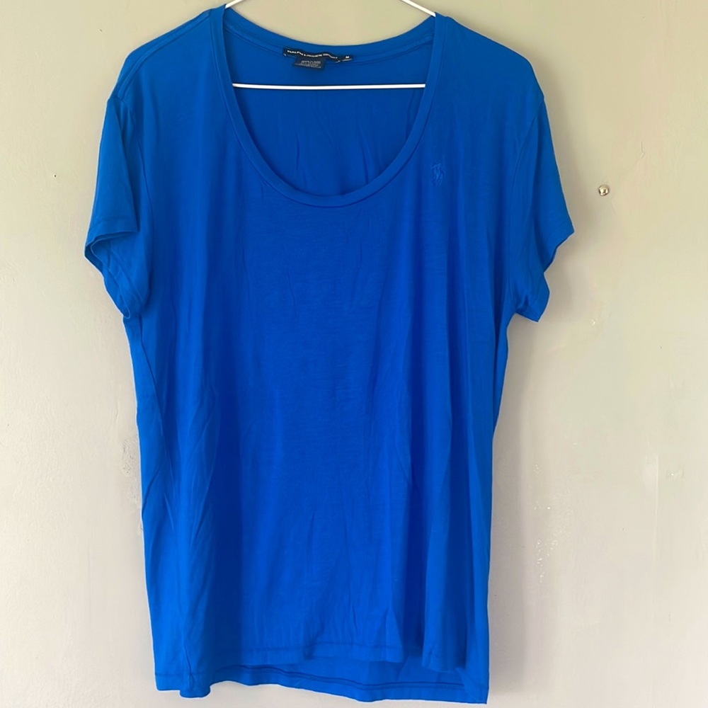 Women's Blue Short Sleeve T-Shirt Ralph Lauren Size M